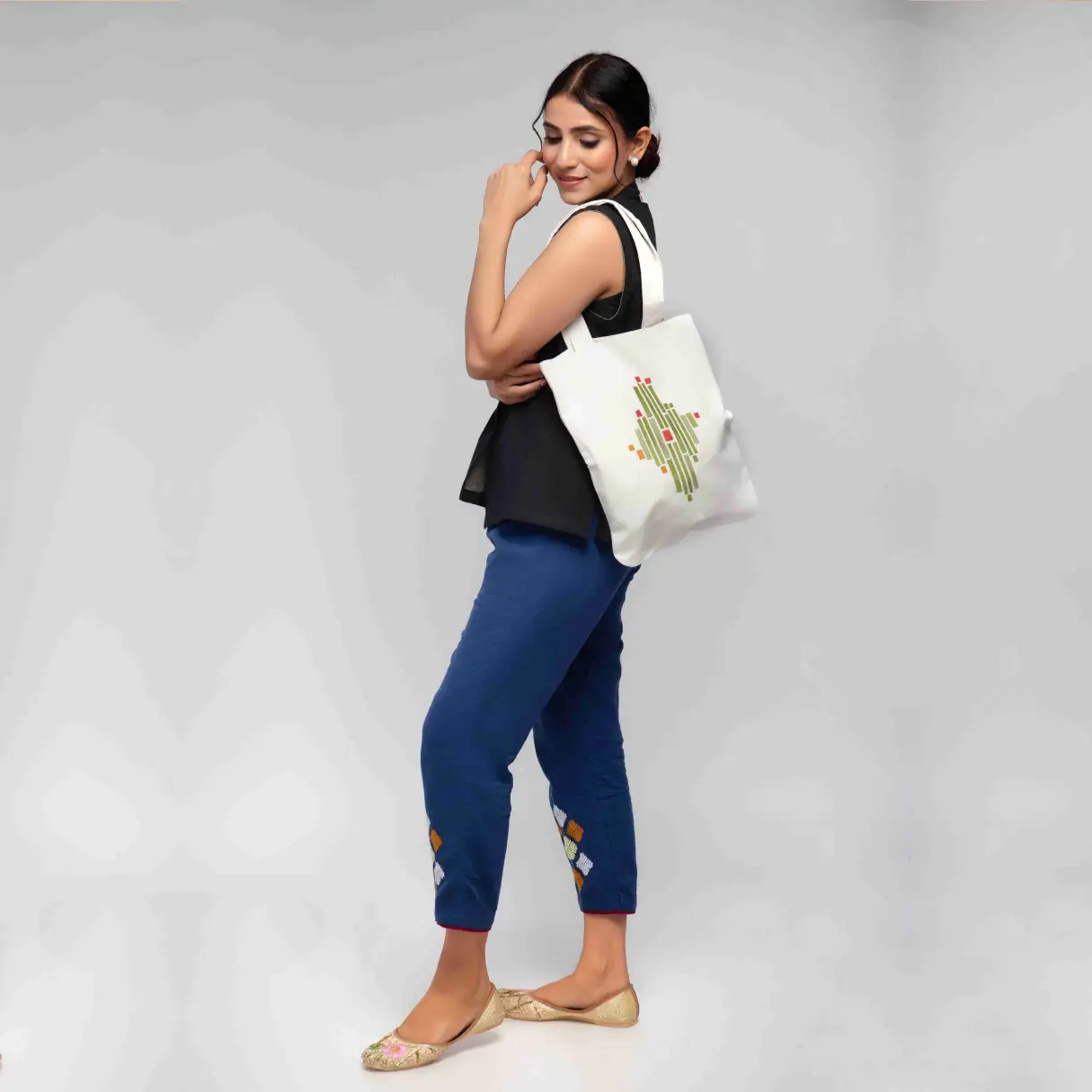 Hand Embroidered Tote Bag