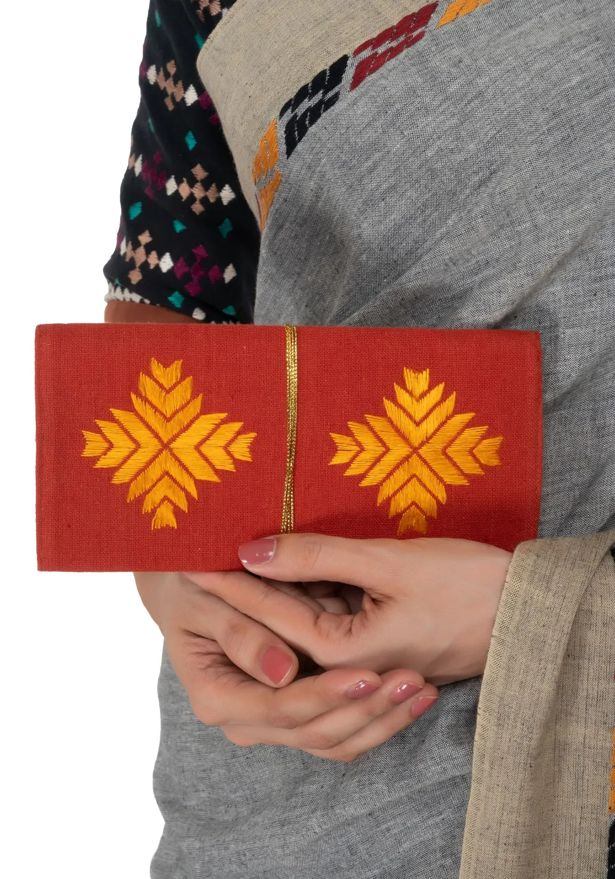 Light Grey Hand Embroidered Saree