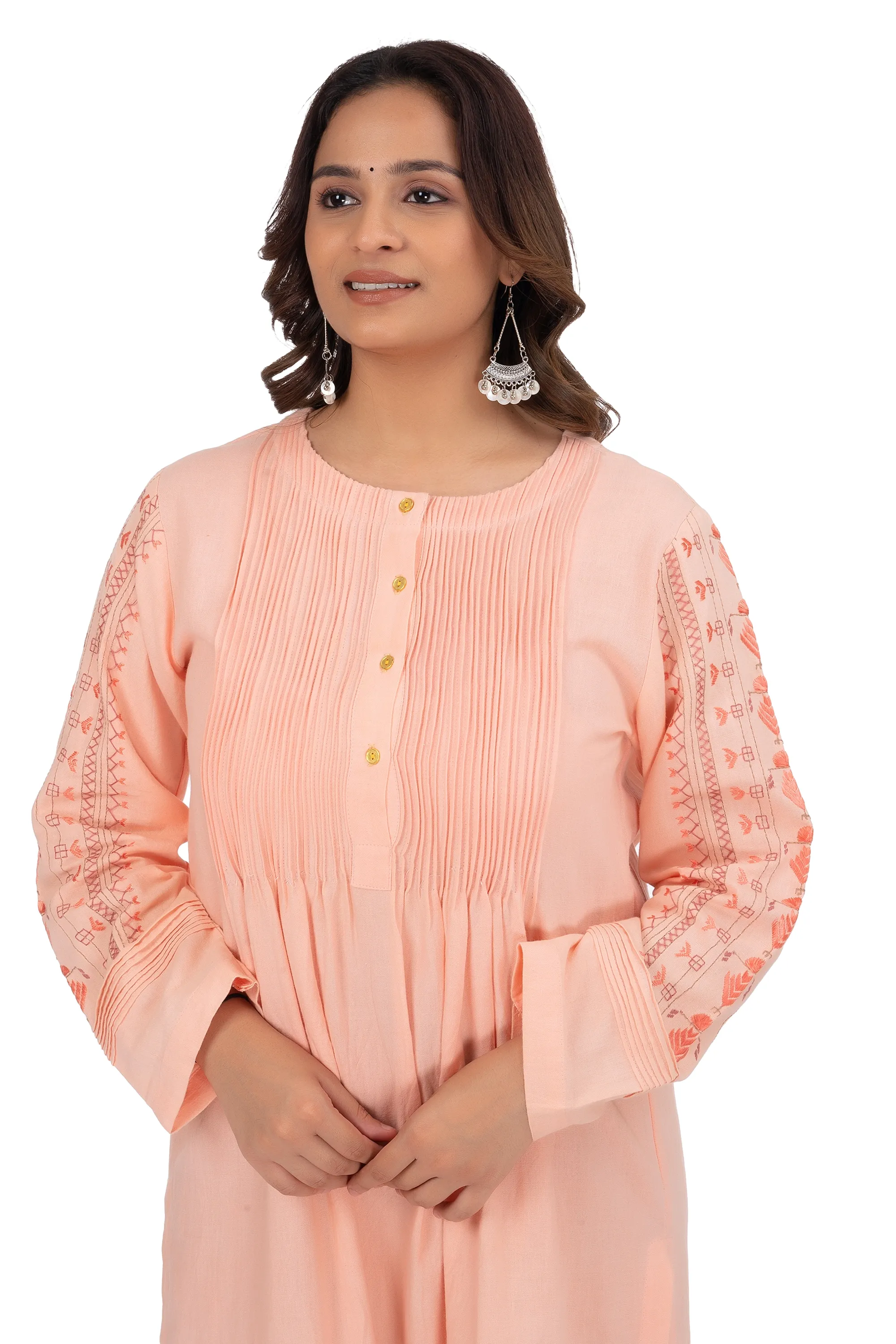 Hand Embroidery Kurta Desert Sand