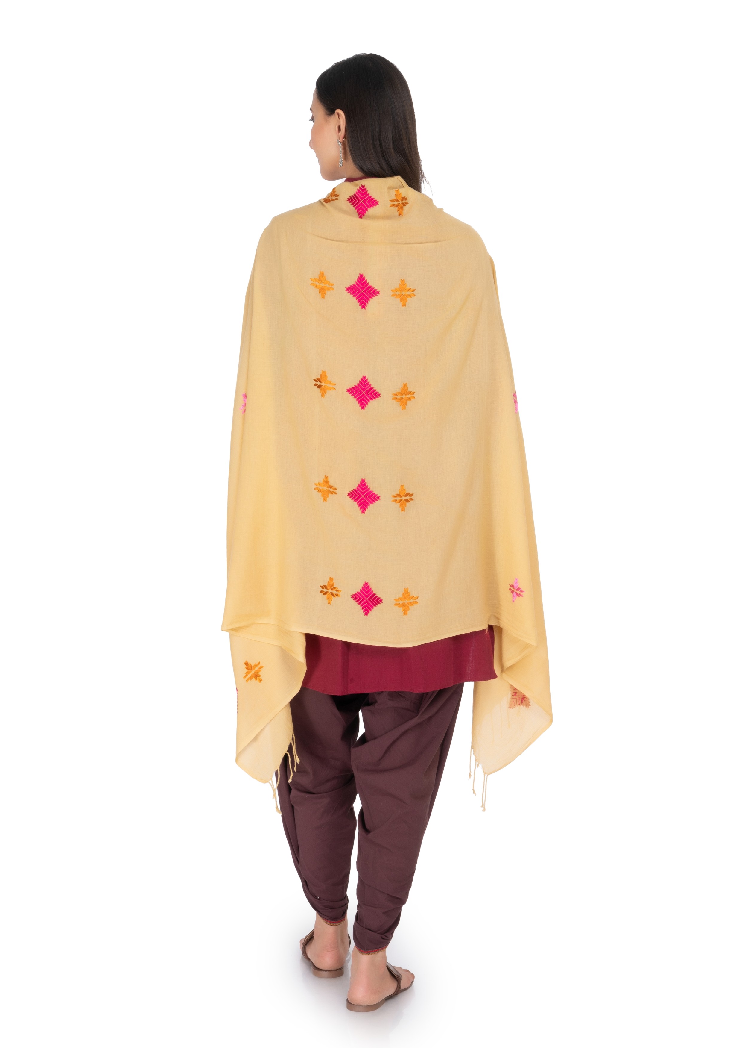 Hand Embroidered Khaki